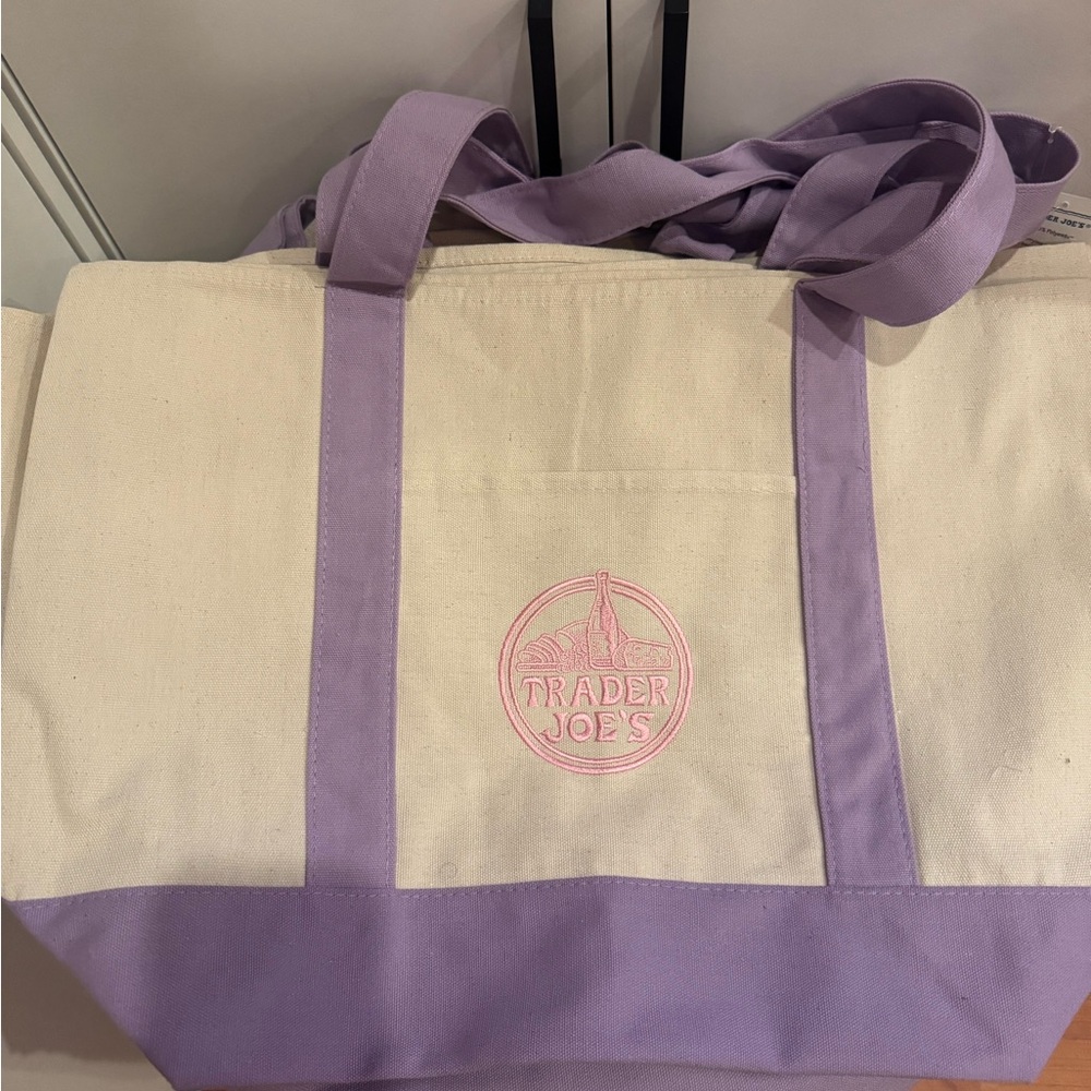 Trader Joe’s  Lavender Canvas Tote Bag Large